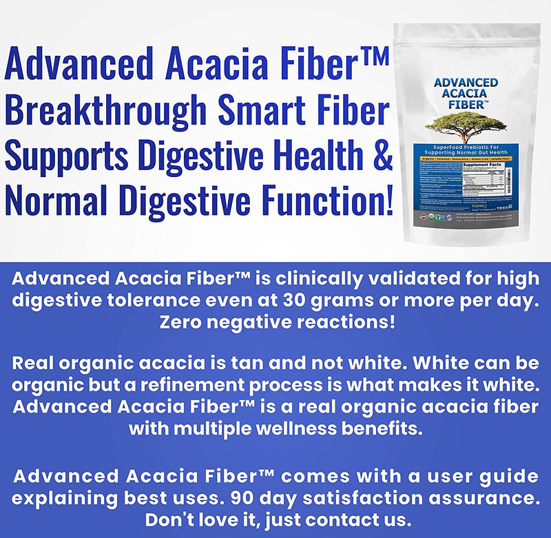 Advanced Acacia Fiber Powder 2.5 Ibs (40oz) Soluble Fiber Leaky Gut Repair Powder. Organic Fiber Supplement Powder for Gut Health