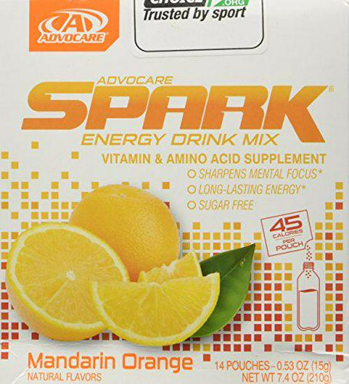 Advocare Spark Energy Drink 14-0.25 oz single serve pouches - Mandarin Orange