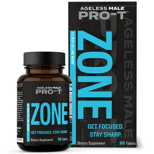 Ageless Male Pro-T Zone - Mens Supplement for Supporting Strength, Energy and Focus, Caffeine Pill and Nootropic, Get Into The Zone with Clean Sustainable Energy - 30 Tablets