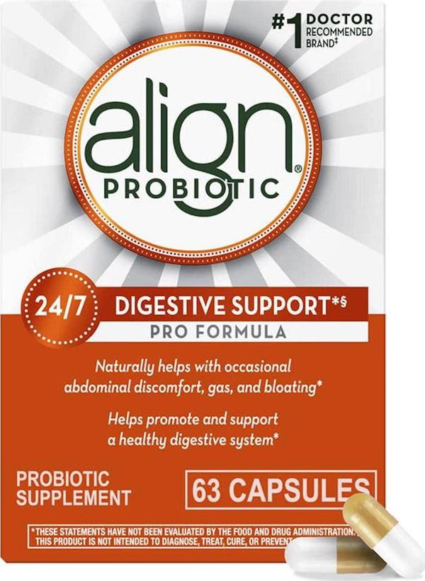 Align Probiotics Supplement, 63 Capsules, Probiotics for Women and Men, Gluten Free, Natural Strain Probiotic Digestive Support Pro Formula