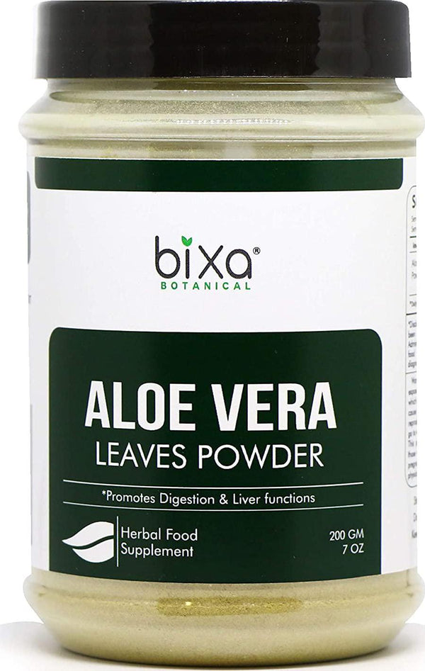 Aloe Vera Leaf Powder (Aloe barbadensis), Promotes Healthy Digestion System and Liver Functions l Skin Care | Superfood by Bixa Botanical - 7 Oz (200g)