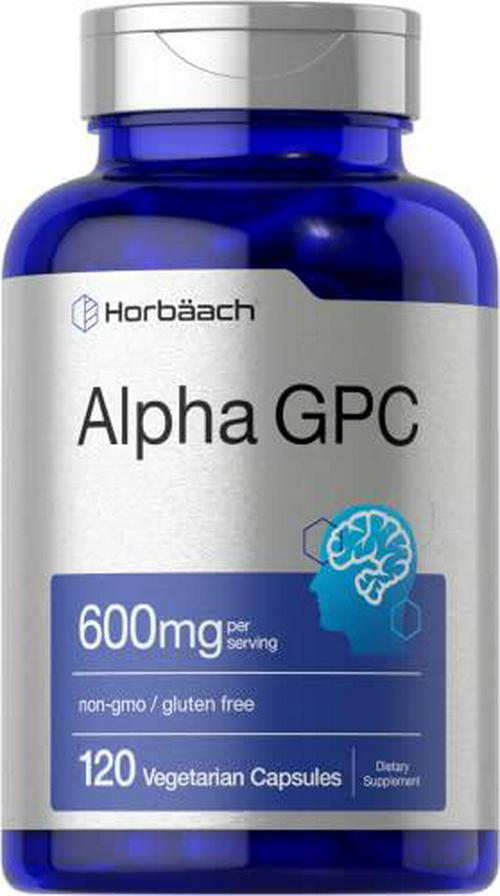 Alpha GPC 600mg | 120 Capsules | Vegetarian, Non-GMO and Gluten Free Choline Supplement | Supports Healthy Memory, Focus and Clarity | by Horbaach