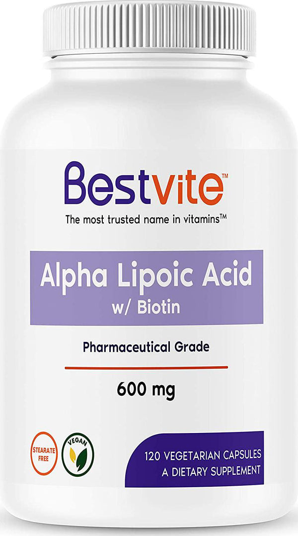 Alpha Lipoic Acid 600mg with Biotin (120 Vegetarian Capsules)