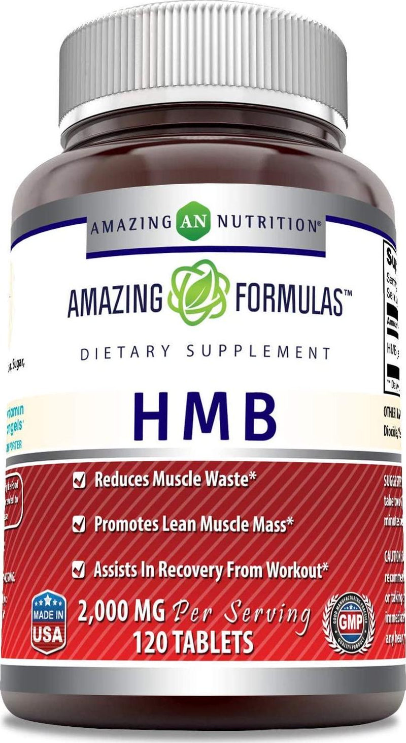 Amazing Formulas HMB 2,000 MG - 60 Servings - Supports Lean Muscle Mass - Boosts Workout Recovery Time -120 Count