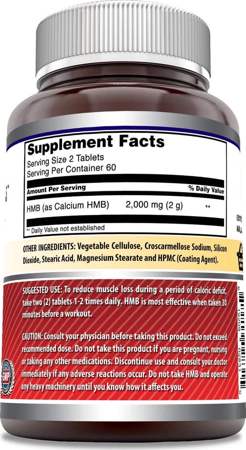 Amazing Formulas HMB 2,000 MG - 60 Servings - Supports Lean Muscle Mass - Boosts Workout Recovery Time -120 Count