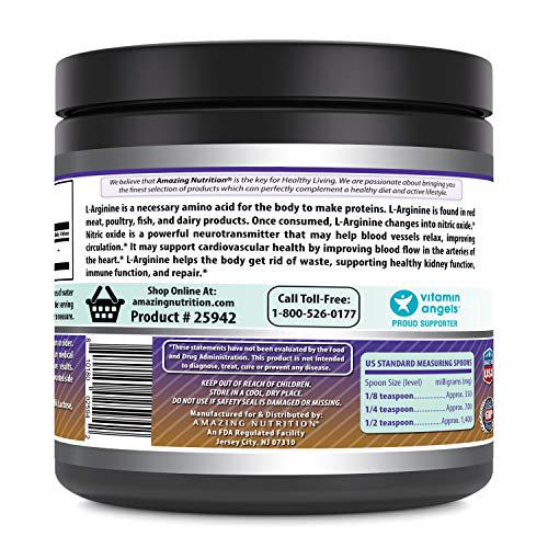 Amazing Formulas L-Arginine Essential Amino Acid Powder 1g Per Serving (Approx. 454 Servings)- Workout Muscle Recovery Supplements -Supports Healthy Immune Function* (1 Pound)
