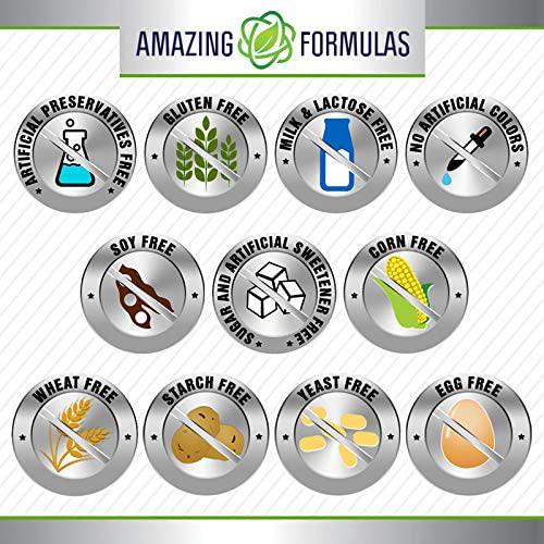 Amazing Formulas L Arginine 500mg Supplement - Best Amino Acid Arginine HCL Supplements for Women and Man - Promotes Circulation and Supports Cardiovascular Health - 250 Capsules