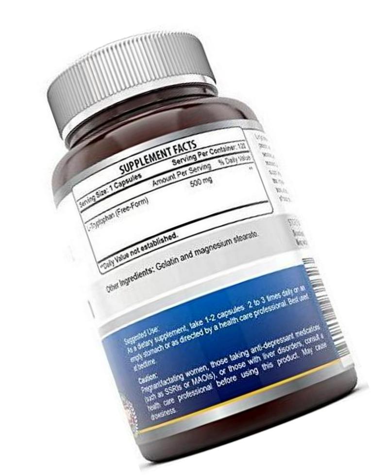 Amazing Formulas L-Tryptophan Dietary Supplement 500 mg Capsules (Non-GMO) - Natural Sleep Aid Supplements - for Stress Relief, Circulation and Immune Support (120 (Pack of 2))