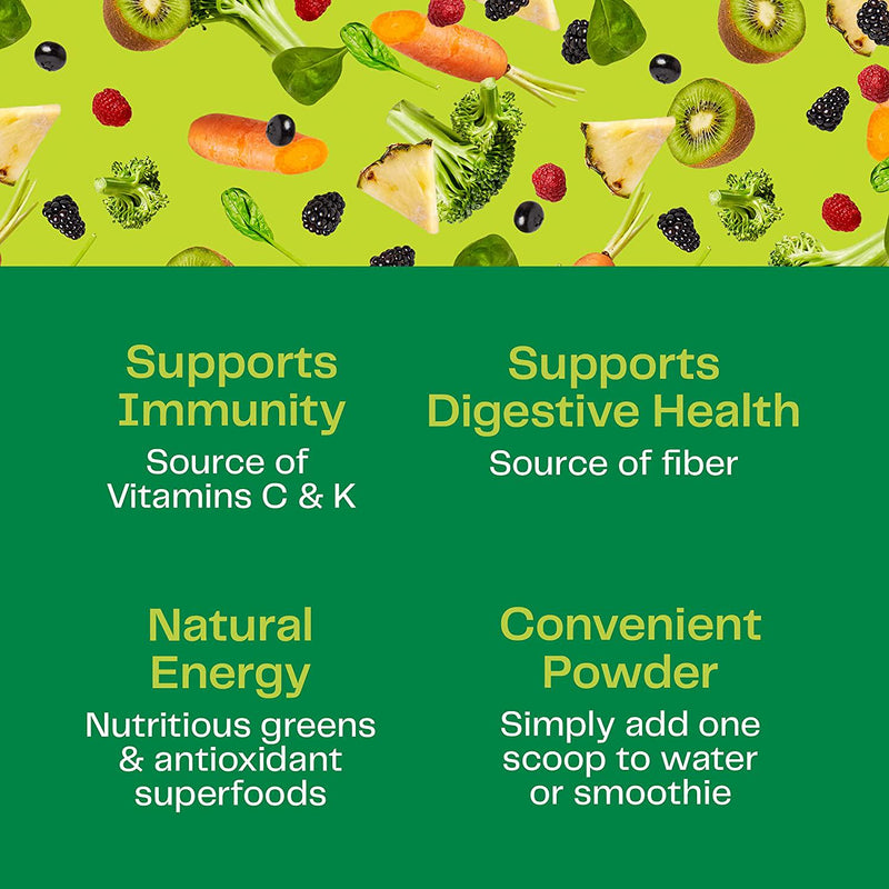 Amazing Grass Greens Blend Superfood: Super Greens Powder with Spirulina, Chlorella, Beet Root Powder, Digestive Enzymes, Prebiotics and Probiotics, Original, 60 Servings (Packaging May Vary)