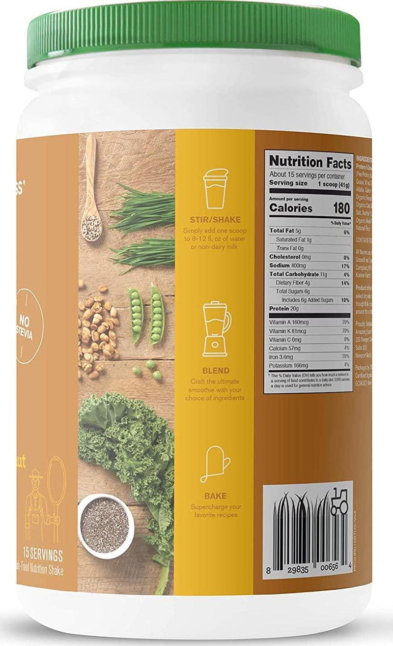 Amazing Grass | Protein and Kale - Organic, Plant-Based Protein Powder, with Nutritious Greens; No Stevia, 20g Protein, 1 Cup Leafy Greens, Gluten Free, No Dairy, Non GMO | Honey Roasted Peanut, 615g