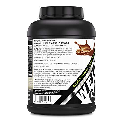 Amazing Muscle - Whey Protein Gainer - 6 Lb - Supports Lean Muscle Growth and Workout Recovery (Cookies and Cream)