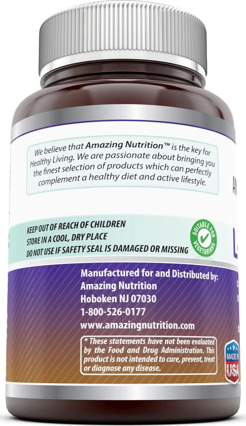 Amazing Nutrition L-Arginine 1000mg Supplement - Best Amino Acid Arginine HCL Supplements for Women and Man - Promotes Circulation and Supports Cardiovascular Health - Tablets (Non-GMO,Gluten Free) (120 Count)