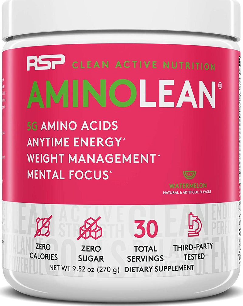 AminoLean Pre Workout Energy (Watermelon 30 Servings) with AminoLean Recovery Post Workout Boost (Blood Orange 30 Servings)