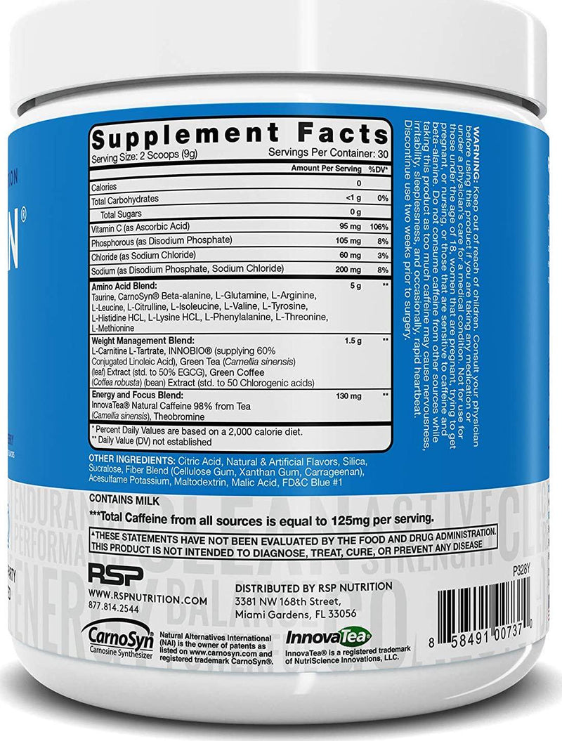 AminoLean Pre Workout Energy (Blue Raspberry 30 Servings) with AminoLean Recovery Post Workout Boost (Tropical Island Punch 30 Servings)