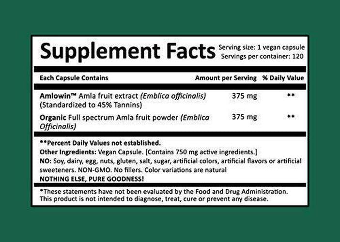 Amla Supreme Highest Potency Full Spectrum Organic Dr. Gumman's Harmony Nutraceuticals Herbal Supplement for Gentle Detox and Vital Rejuvenator, 120 Vegan Capsules, Maximum Bio-Availability