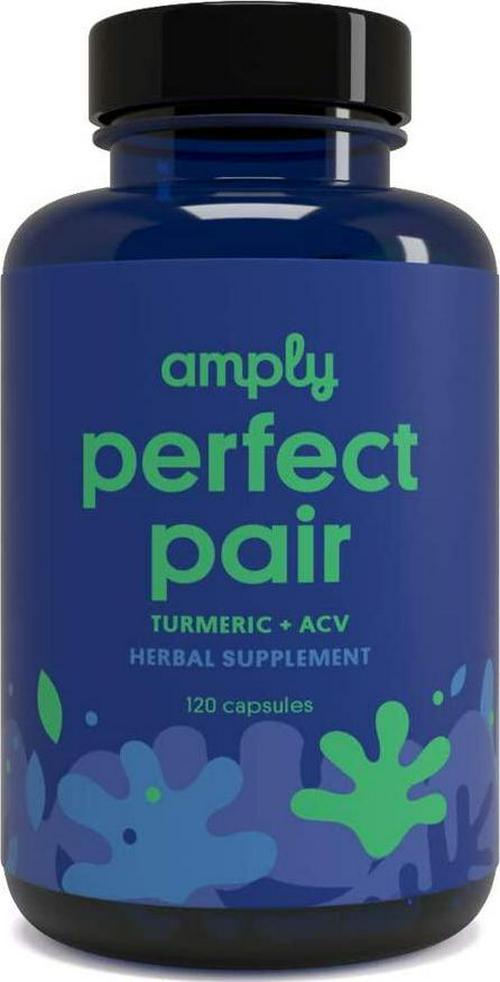 Amply Blends | Perfect Pair | Herbal Supplement | Tumeric + Apple Cider Vinegar Capsules | 120-Count