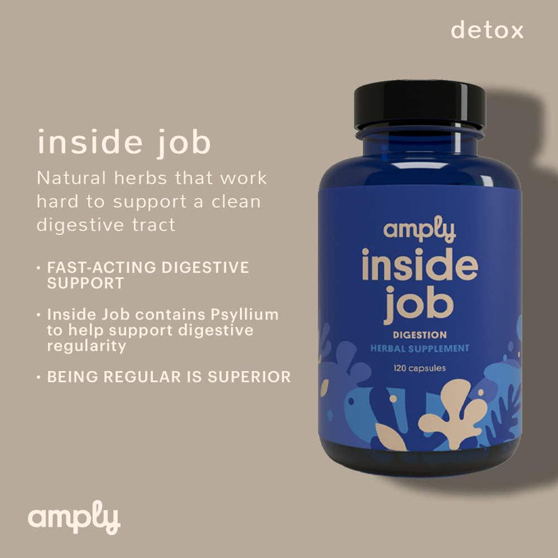 Amply | Inside Job | Herbal Supplement | Digestion Capsules | 120-count