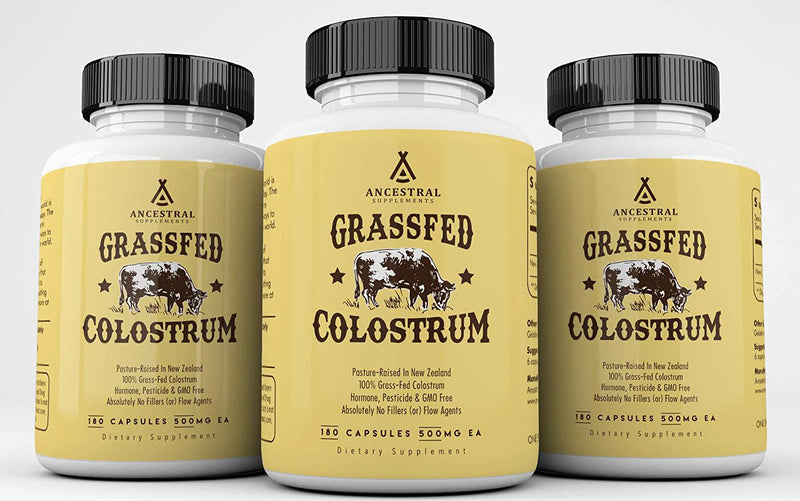 Ancestral Supplements Grass Fed Colostrum - Supports Immune, Gut, Growth and Repair (180 Capsules)