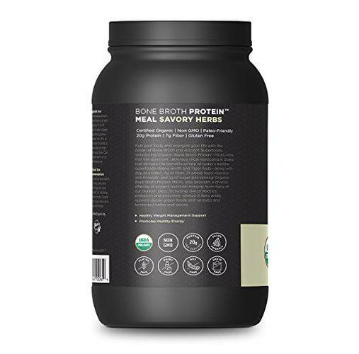 Ancient Nutrition Organic Bone Broth Protein Meal, Savory Herb Flavor, 15 Serving Size - Organic, Gut-Friendly, Paleo-Friendly, Protein Meal Replacement