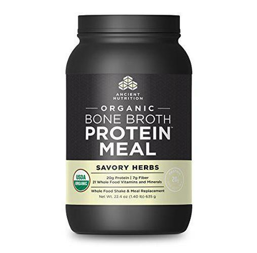 Ancient Nutrition Organic Bone Broth Protein Meal, Savory Herb Flavor, 15 Serving Size - Organic, Gut-Friendly, Paleo-Friendly, Protein Meal Replacement