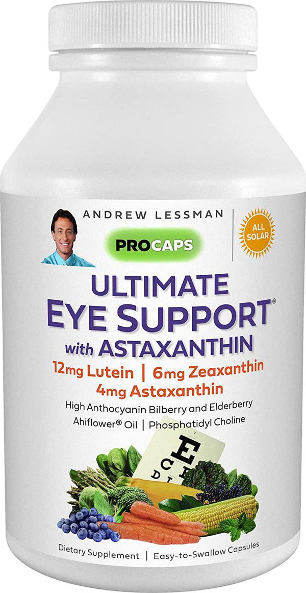 Andrew Lessman Ultimate Eye Support with Astaxanthin 180 Softgels – 12mg Lutein, 6mg Zeaxanthin, 4mg Astaxanthin, Bilberry, Key Nutrients to Support Eye Health and Promote Healthy Vision. No Additives