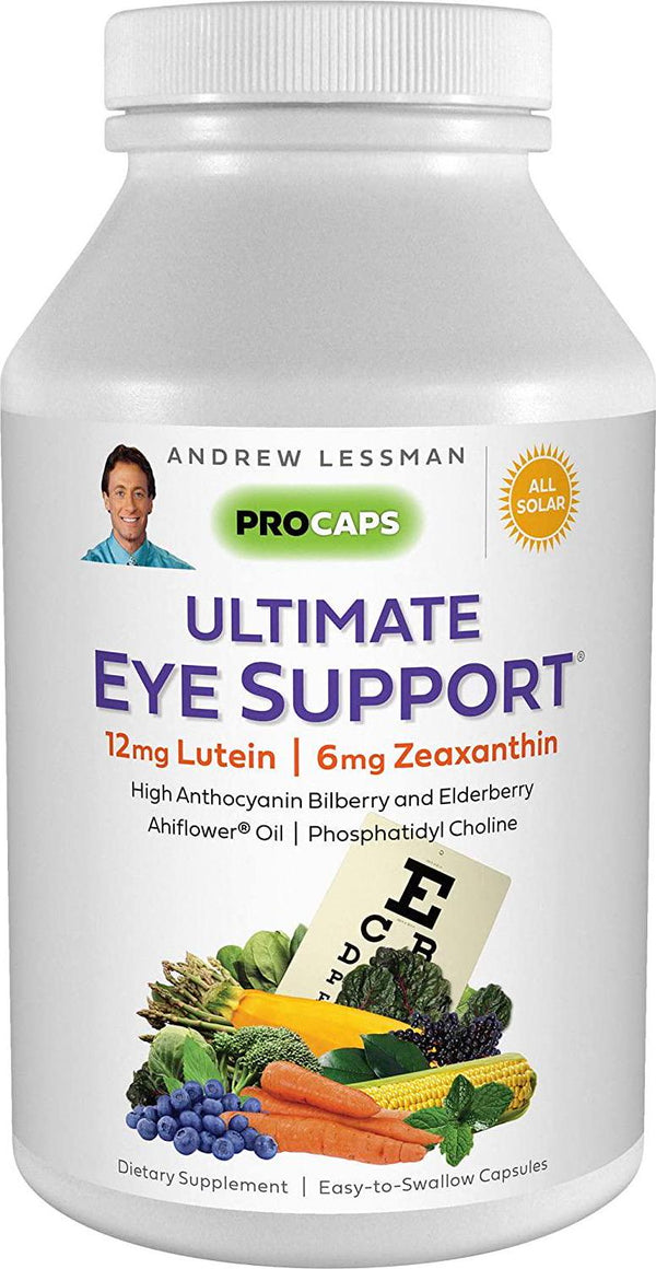 Andrew Lessman Ultimate Eye Support 30 Capsules - 10mg Lutein, 5mg Zeaxanthin, Bilberry, Key Nutrients to Support Eye Health and Promote Healthy Vision. No Additives. Easy to Swallow Capsules