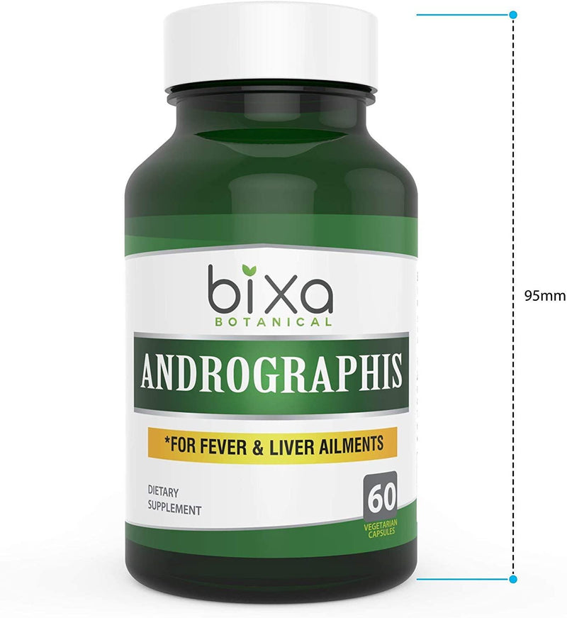 Andrographis Extract 20% Andrographolide 60 Veg Capsules (450mg) | Natural Liver Tonic (Kalmegh Extract) | Herbal Supplement for Healthy Immunity | Bixa Botanical