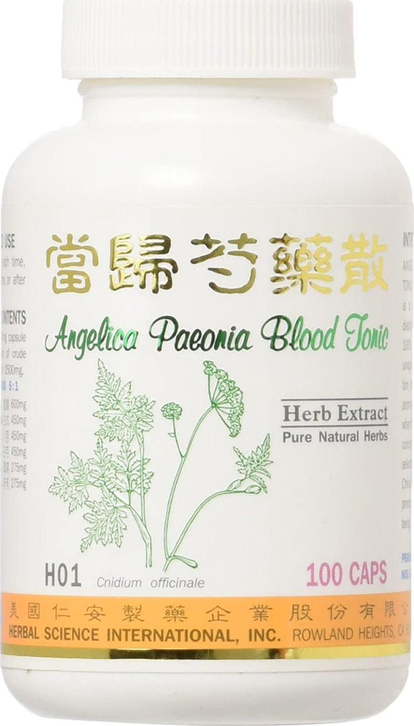 Angelica Peony Blood Tonic Dietary Supplement 500mg 100 Capsules (Dang GUI Shao Yao San) H01 100% Natural Herbs