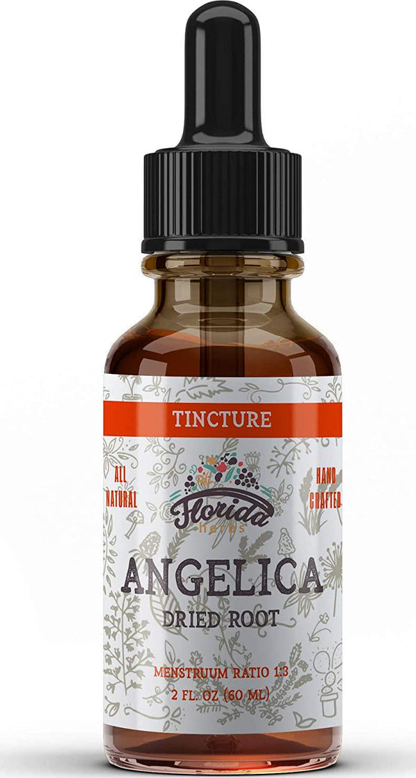 Angelica Tincture, Organic Angelica Extract (Angelica archangelica) Dried Root Herbal Supplement, Non-GMO in Cold-Pressed Organic Vegetable Glycerin, 700 mg, 2 oz (60 ml)