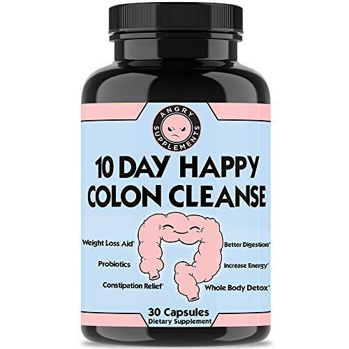 Angry Supplements 10 Day Happy Colon Cleanse, Detox for Men and Women, Infused w. Probiotics, Weight Loss and Diet Aid, All-Natural Clean Digestion (2-Bottles)