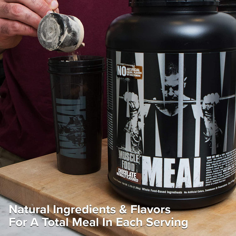 Animal Meal - All Natural High Calorie Meal Shake - Egg Whites, Beef Protein, Pea Protein, Chocolate, 5 Pound (3930)