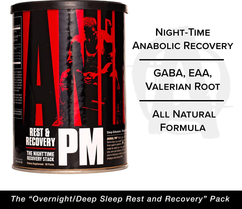 Animal PM - Zinc, Magnesium, Vitamin B6 - GBA + AKG - Immune and Recovery Complex - Sleep and Relaxation Complex - Night time Anabolic Recovery Stack - 30 Night Supply