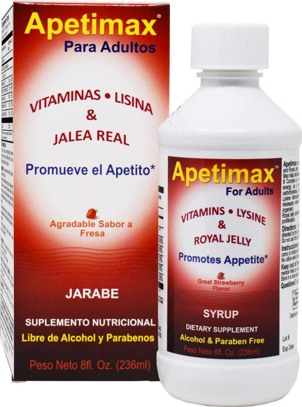 Apetimax Vitamins Lysine Royal Jelly Promotes Appetite Syrup for Adults and Kids (8oz)