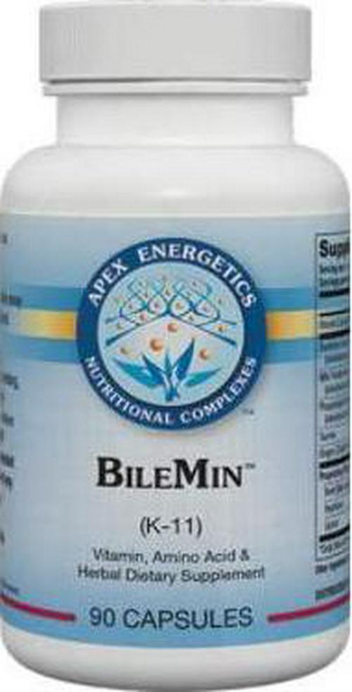Apex Energetics BileMin 90ct (K-11) Helps Provide Support for Multiple aspects of The biliary System by incorporating a Special Blend of phytonutrients and Plant-Based enzymes
