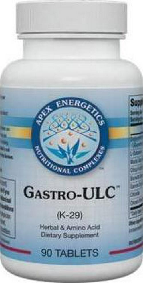 Apex Energetics Gastro-ULC 90ct (K-29) Supports The gastric mucosal Lining and intestinal Barrier with a Licorice-and L-glutamine-Based Formula incorporating Key flavonoids and phytonutrients