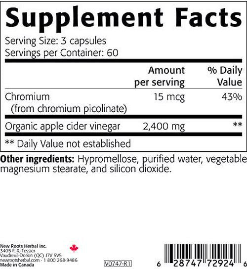 Apple Cider Vinegar Chromium Plus 2,400mg with The Mother Best Supplement for Digestion, Detox, and Immunity (180 Veg Caps)