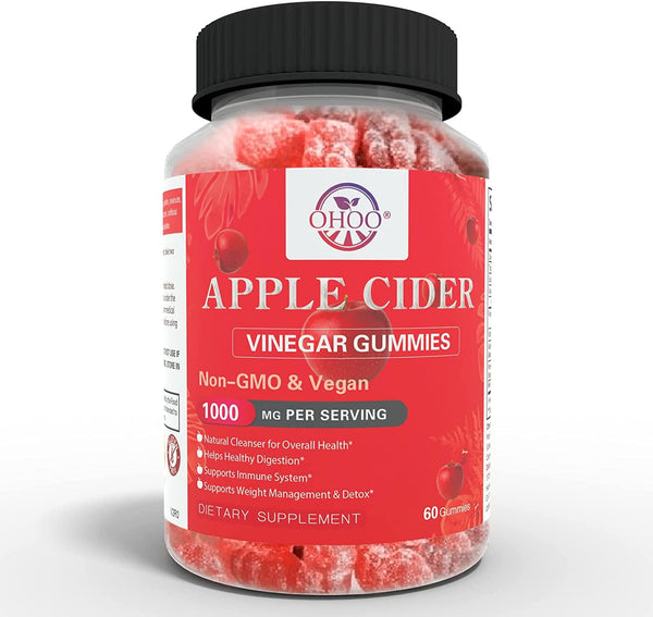 Apple Cider Vinegar Gummies - 1000mg - Immune and Weight Loss Support, Diet, Digestion, Detox and Cleansing (Gluten-Free , Non-GMO, Vitamin B12, Beetroot, Pomegranate)