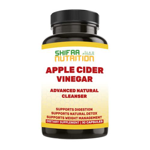 Apple Cider Vinegar Capsules for Women and Men by SHIFAA Nutrition - These Gluten Free Keto Pills Support Digestion, Metabolism and Immune System, Heart Health - Halal - 700 MG 45 Servings