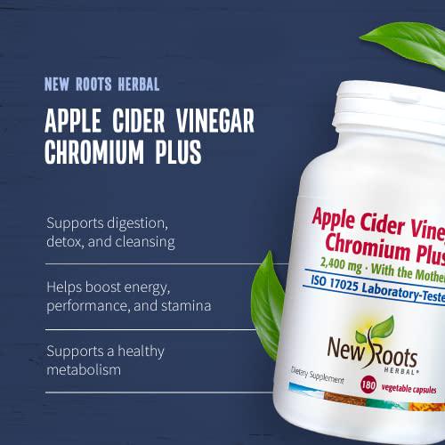 Apple Cider Vinegar Chromium Plus 2,400mg with The Mother Best Supplement for Digestion, Detox, and Immunity (180 Veg Caps)