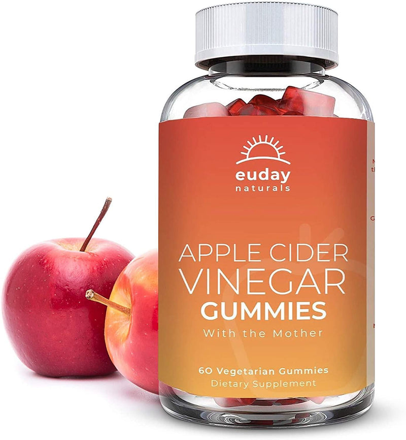 Apple Cider Vinegar Gummies by Euday Naturals | ACV Gummies for Women and Men | Non GMO, Vegan and Gluten Free Dietary Supplement | Halal and Kosher | Gummy | 60 Count