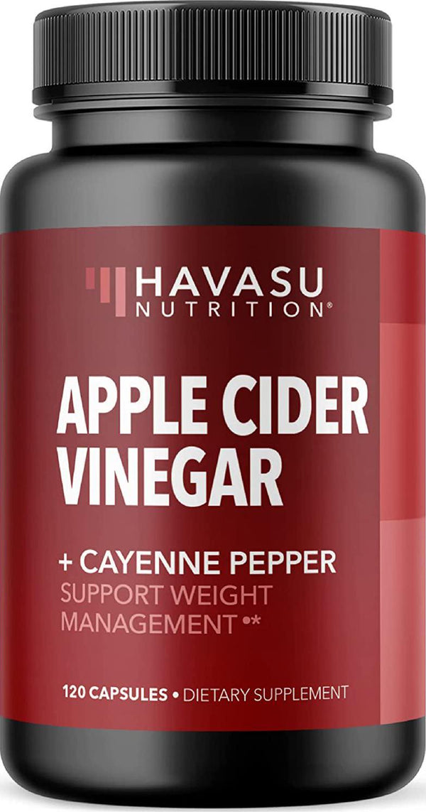 Apple Cider Vinegar Capsules with 500mg Apple Cider Vinegar and 20mg Cayenne Pepper per Serving for Bloating Relief