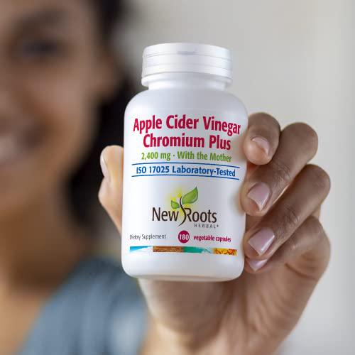 Apple Cider Vinegar Chromium Plus 2,400mg with The Mother Best Supplement for Digestion, Detox, and Immunity (180 Veg Caps)