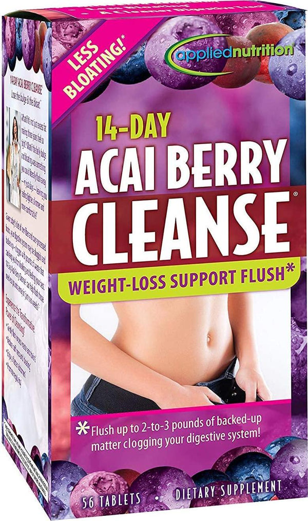 Applied Nutrition 14-Day Acai Berry Cleanse Dietary Supplement Tablets - 56 CT (Pack of 4)