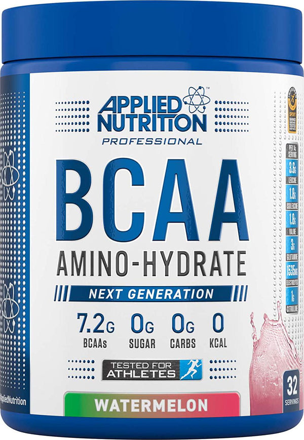 Applied Nutrition BCAA Powder Branched Chain Amino Acids Supplement with Vitamin B6, Replenish Electrolytes, Amino Hydrate Intra Workout and Recovery Powdered Energy Drink 450g (Watermelon)