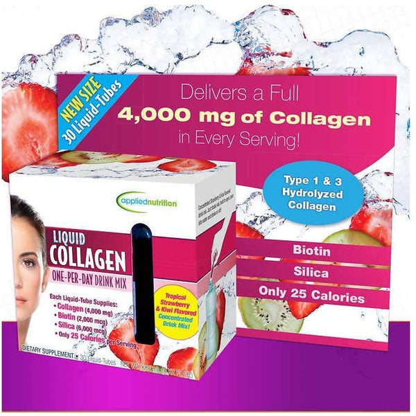 Applied Nutrition Liquid Collagen Drink Mix 4000 mg, 30 Tubes
