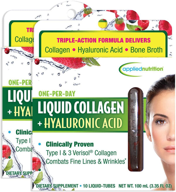 Applied Nutrition Liquid Collagen + Hyaluronic Acid 10 Count (Pack of 2)