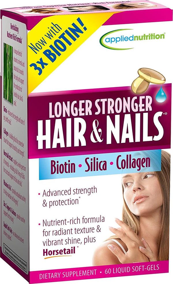 Applied Nutrition Longer, Stronger Hair and Nails, 60-count (Pack 2)