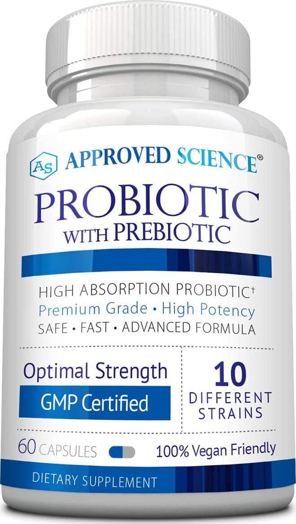 Approved Science Probiotics with Prebiotics - 10-Strand Vegan Probiotic - 1 Bottle