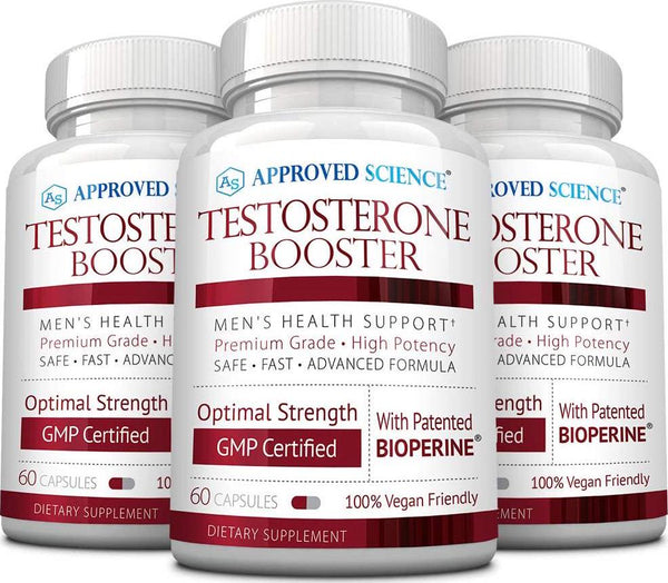 Approved ScienceÂ Testosterone Booster - 600 mg Tribulus, 150 mg Tongkat Ali, ZInc, Fenugreek - All Natural Vegan Friendly - 60 Capsules Per Bottle - 3 Bottles