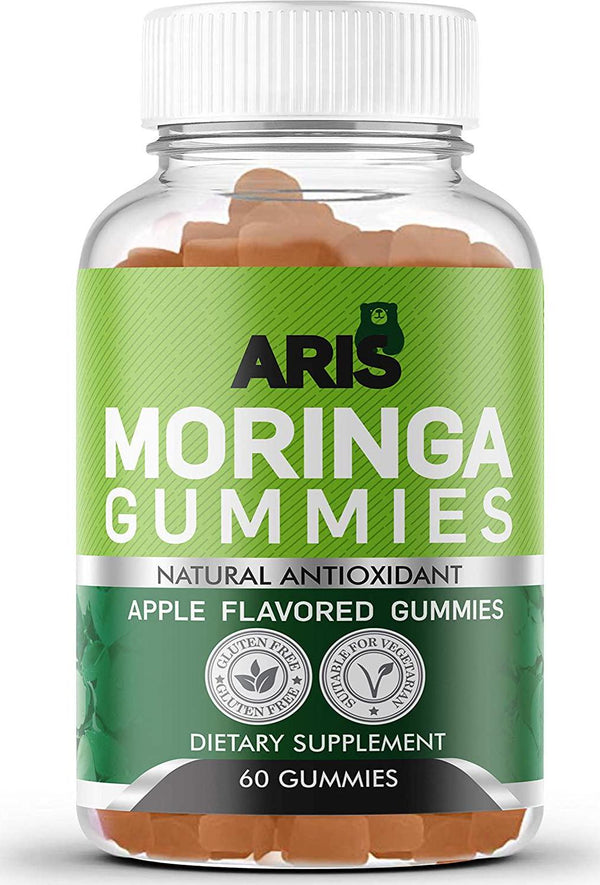 Aris Moringa Gummies, Rich in Vitamins and Antioxidants. This Superfood Supplement is a great Sourse of Nutrients and Minerals, 60 Chewable